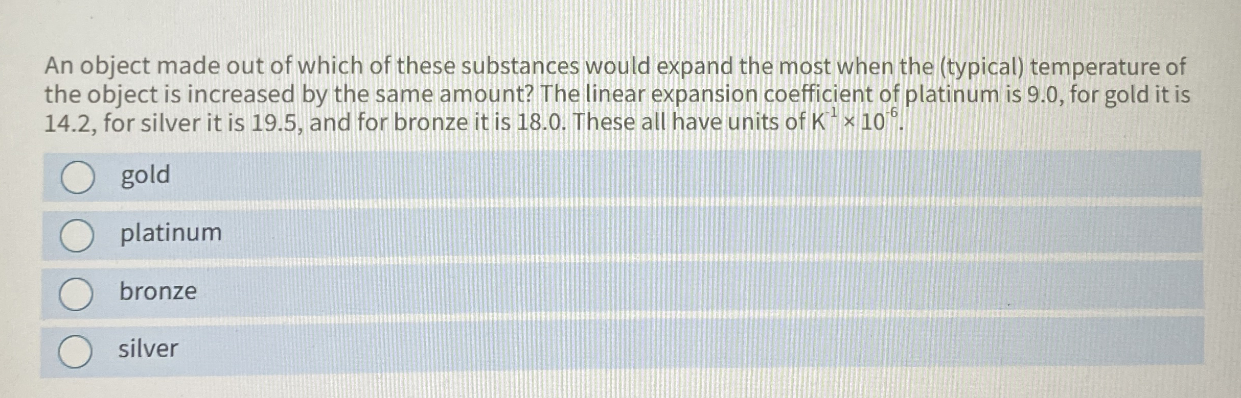 An object made out of which of these substances