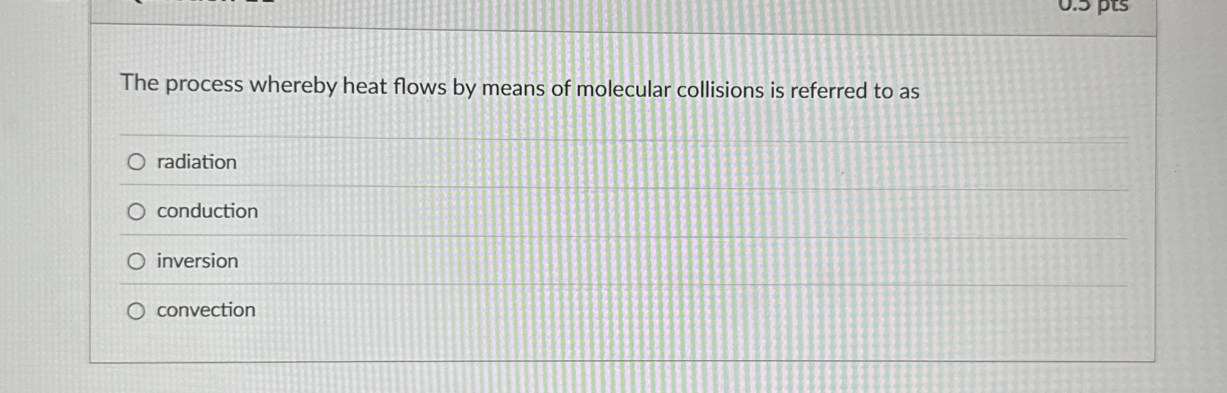 The process whereby heat flows by means of