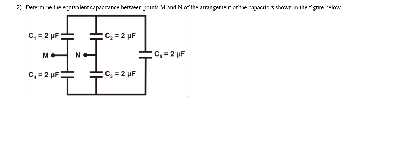 physics work Determine the equivalent capacitance