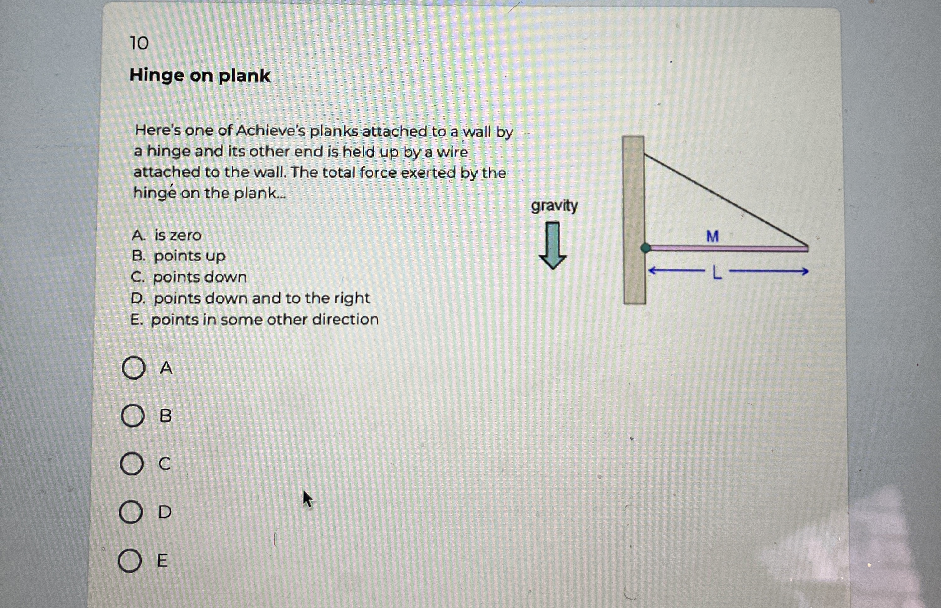 1 0 Hinge on plank Here's one of Achieve's planks