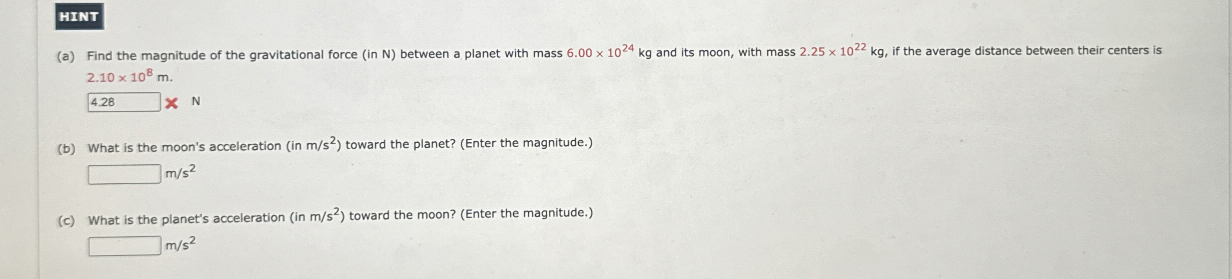 ( a ) Find the magnitude of the gravitational