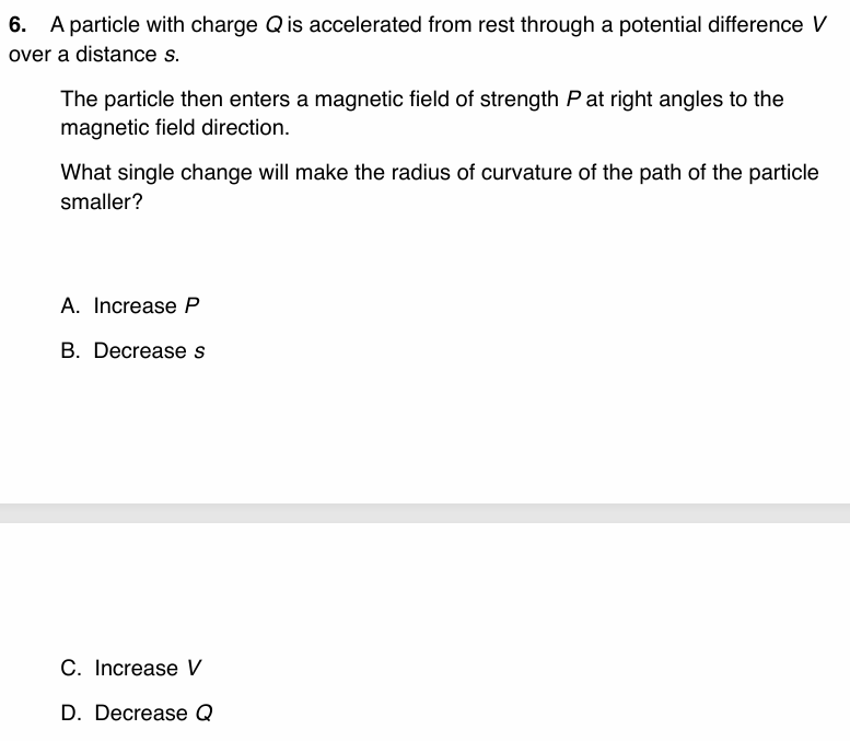 6 . A particle with charge \ ( Q \ ) is