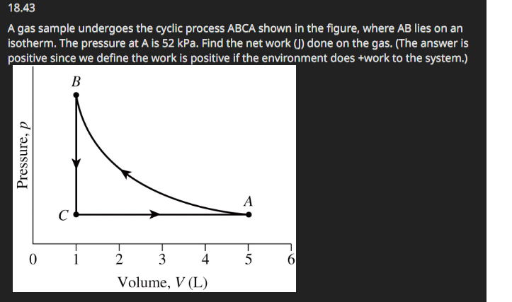 1 8 . 4 3 A gas sample undergoes the cyclic