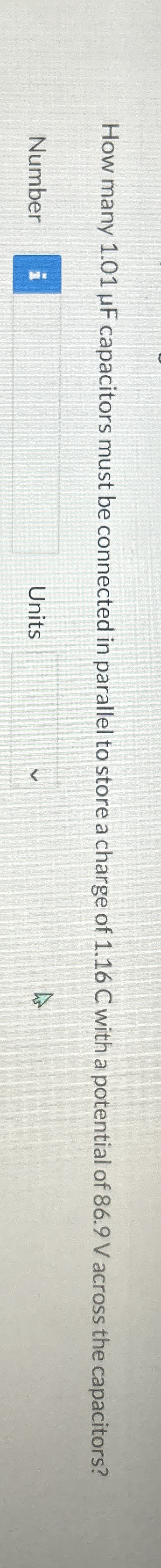 How many 1 . 0 1 F capacitors must be connected