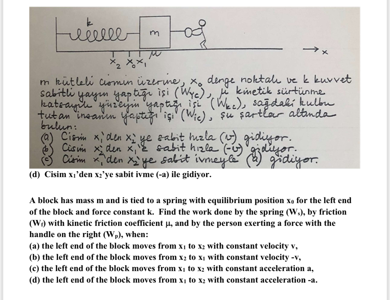 m k tleli ciomin zerine , x 0 denge noktale ve k