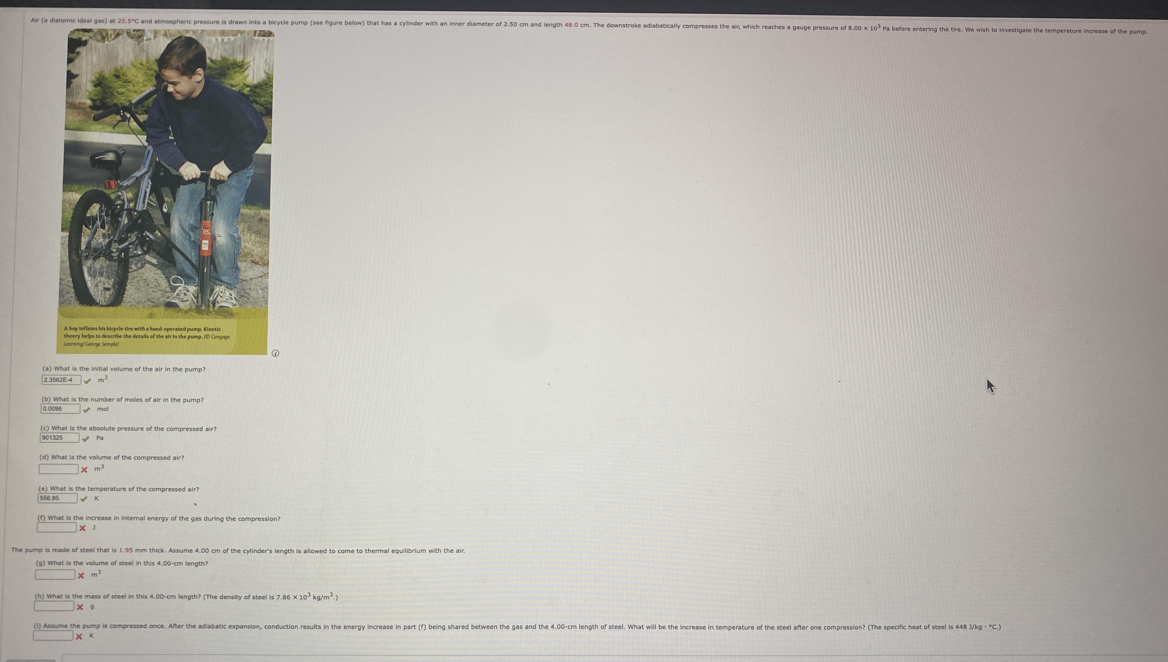 ( a ) What is the initial volume of the air in