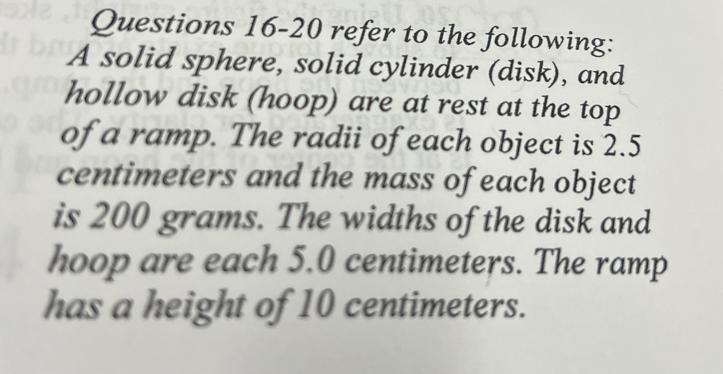 Questions 1 6 - 2 0 refer to the following: A