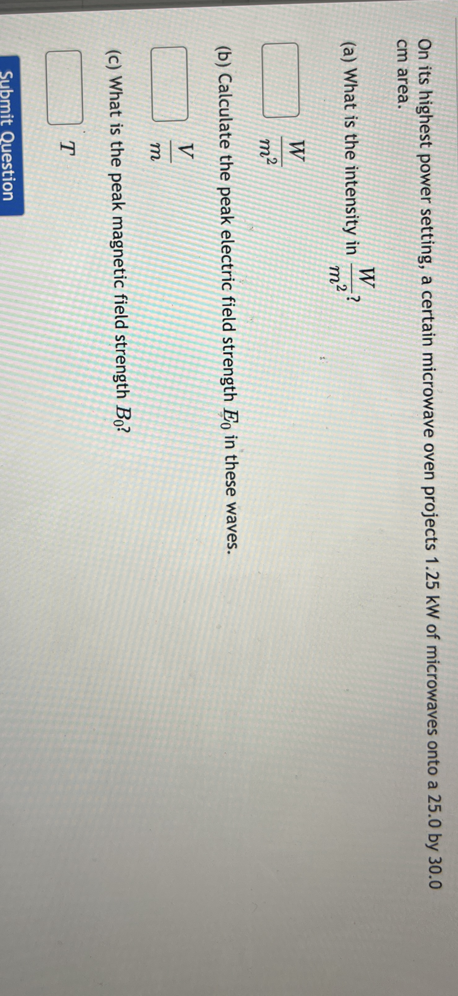 On its highest power setting, a certain microwave