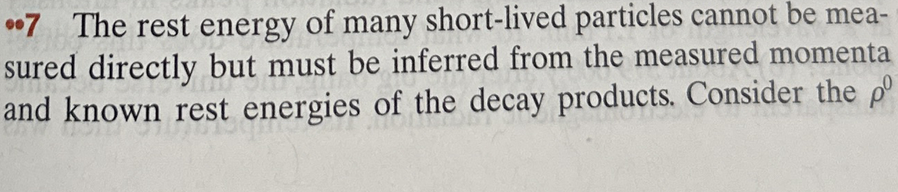 7 The rest energy of many short - lived particles