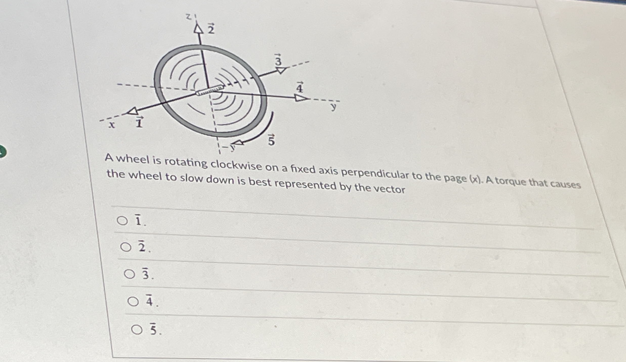 A wheel is rotating clockwise on a fixed axis