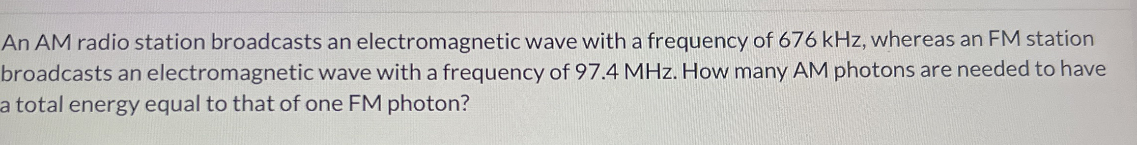 An AM radio station broadcasts an electromagnetic