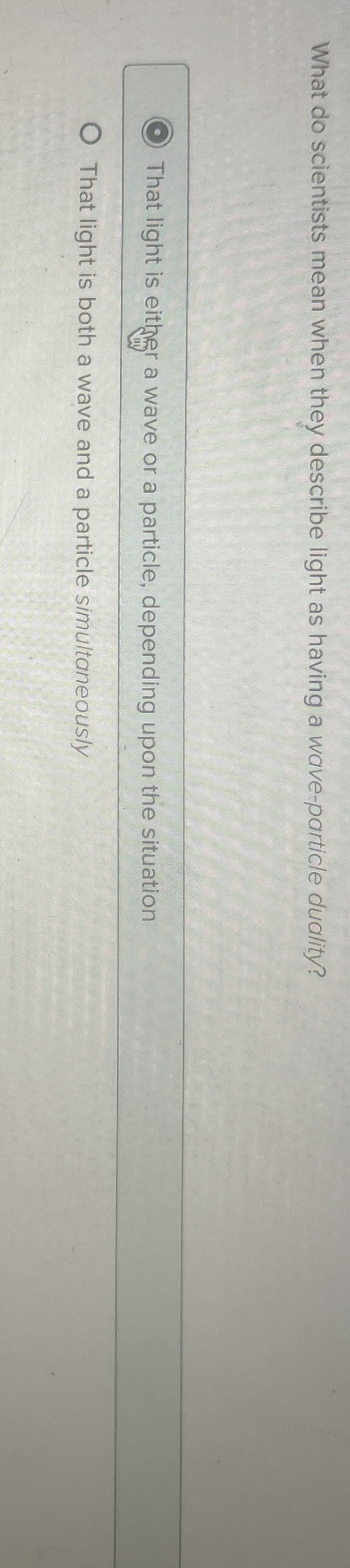 What do scientists mean when they describe light