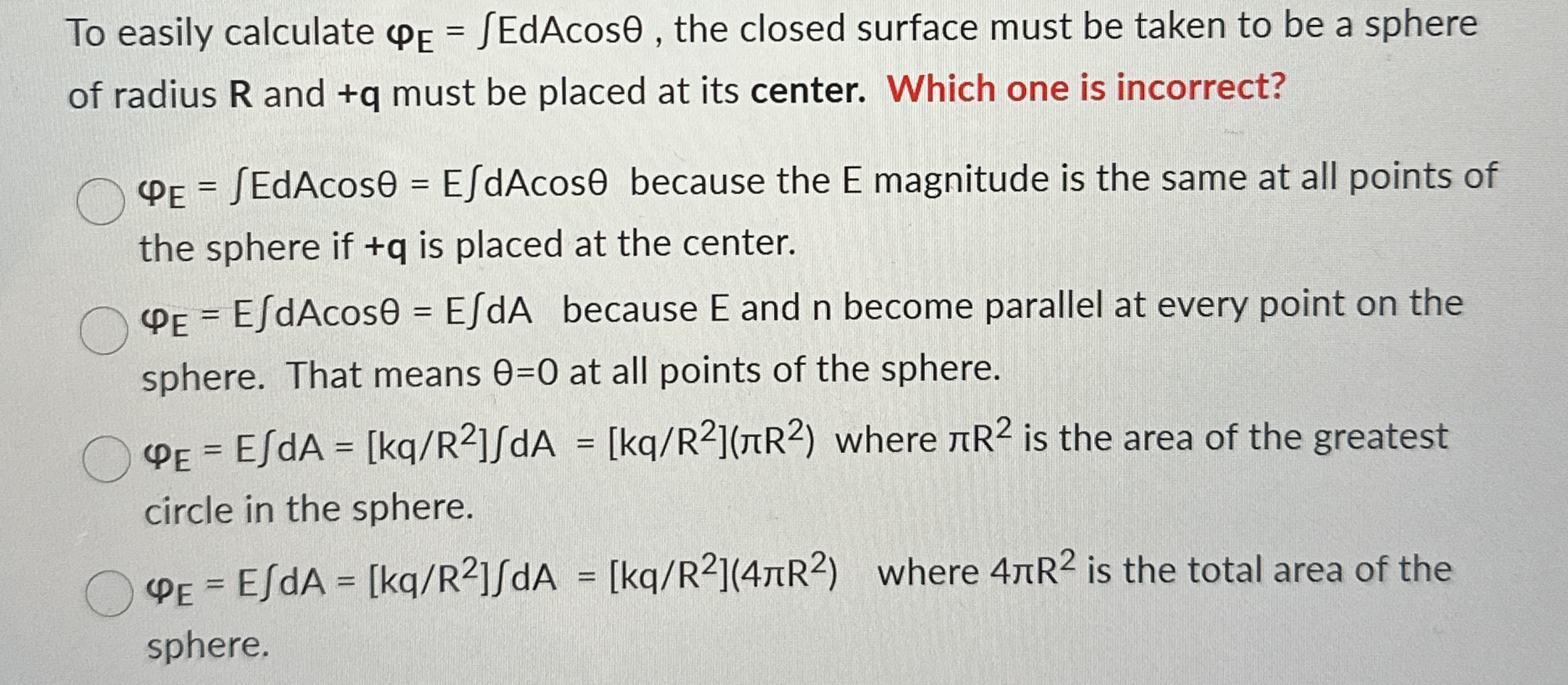To easily calculate E = EdAcos , the closed