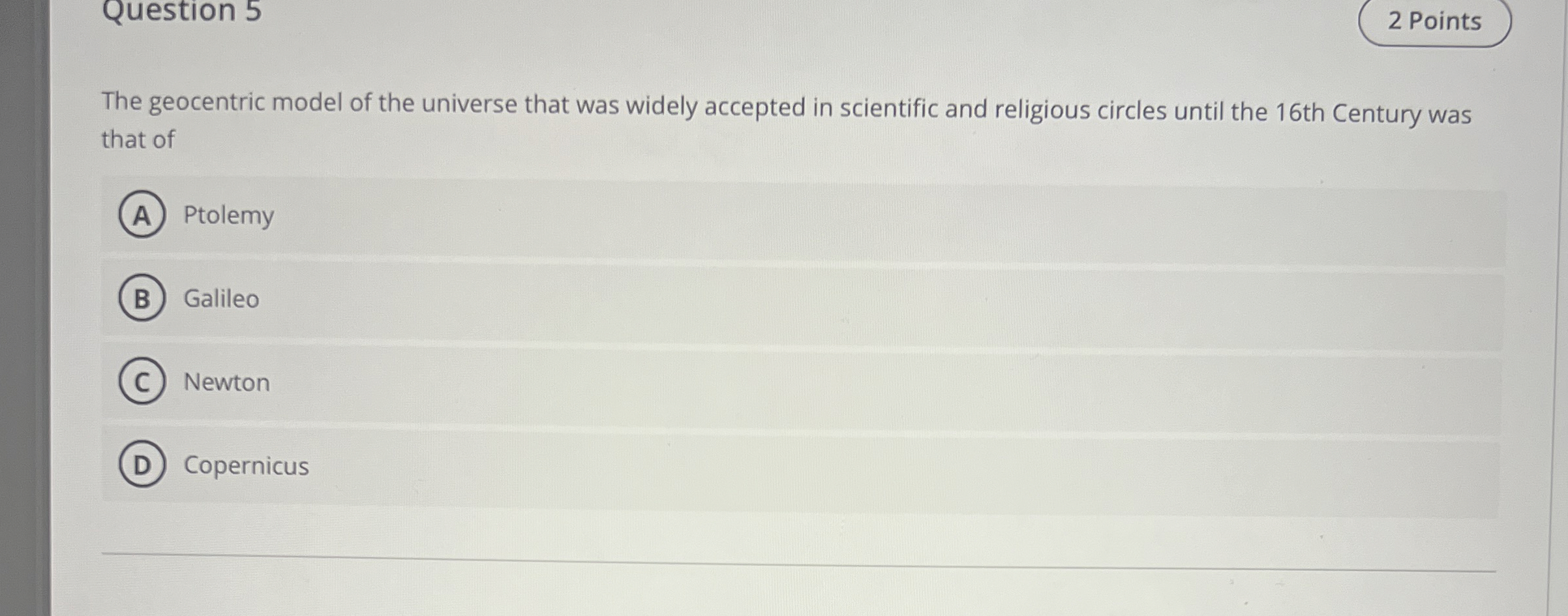 The geocentric model of the universe that was