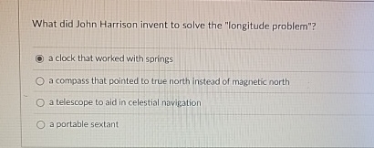 What did John Harrison invent to solve the
