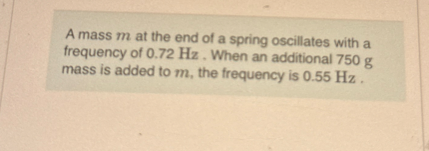 A mass m at the end of a spring oscillates with a