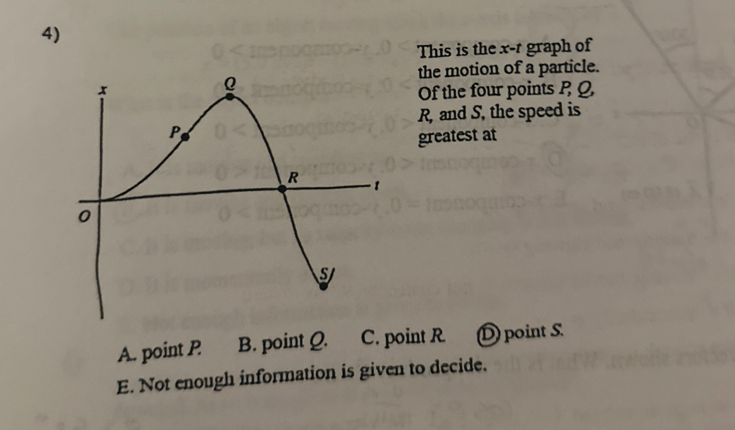This is the x - t graph of the motion of a