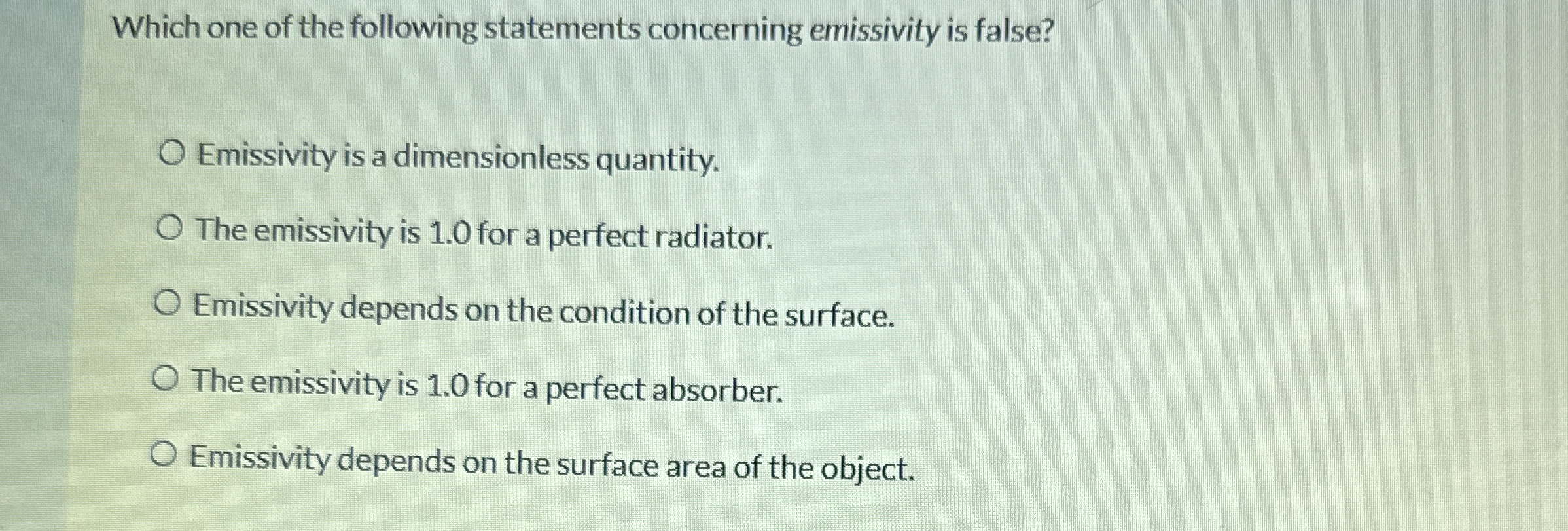 Which one of the following statements concerning