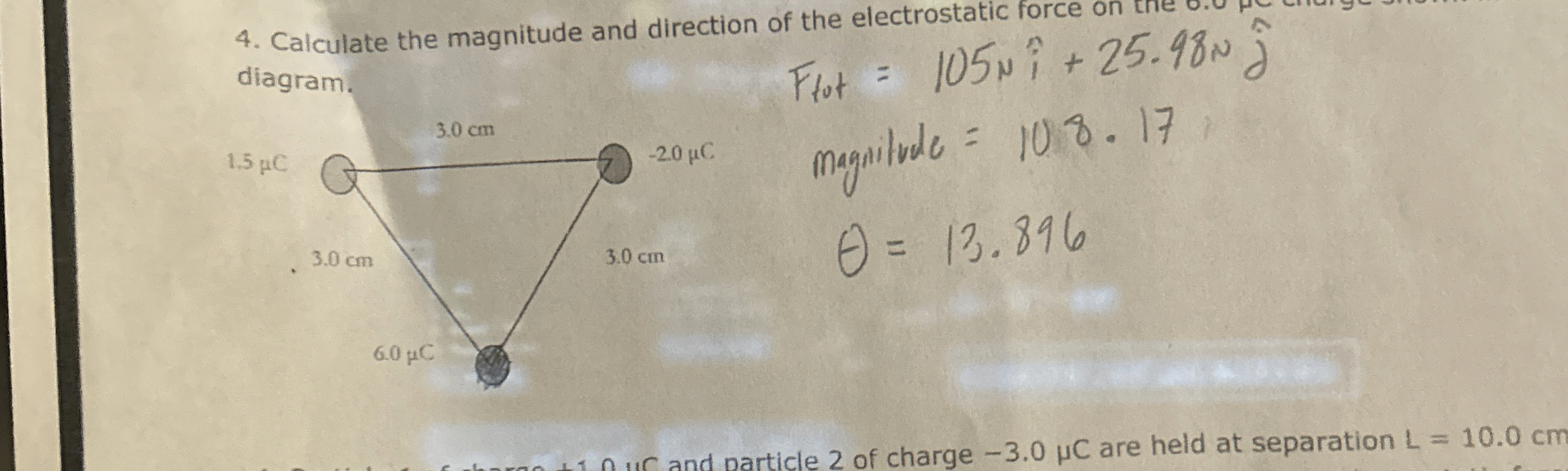 Calculate the magnitude and direction of the