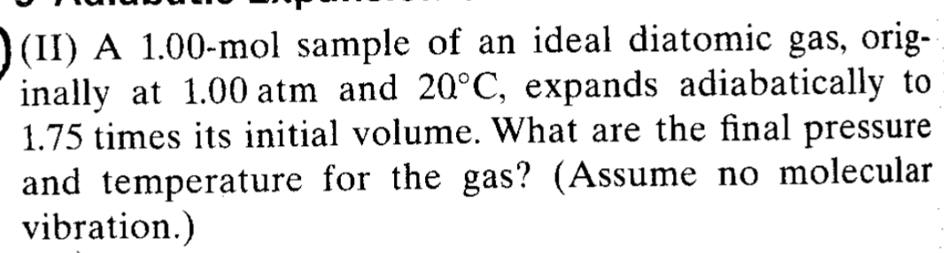 ( II ) A 1 . 0 0 - mol sample of an ideal