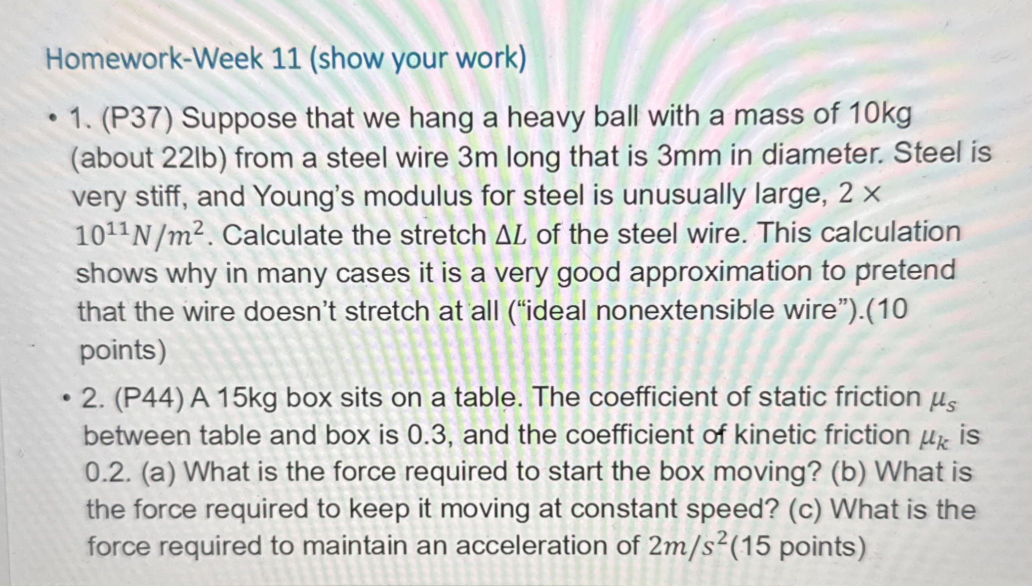 Homework - Week 1 1 ( show your work ) ( P 3 7 )