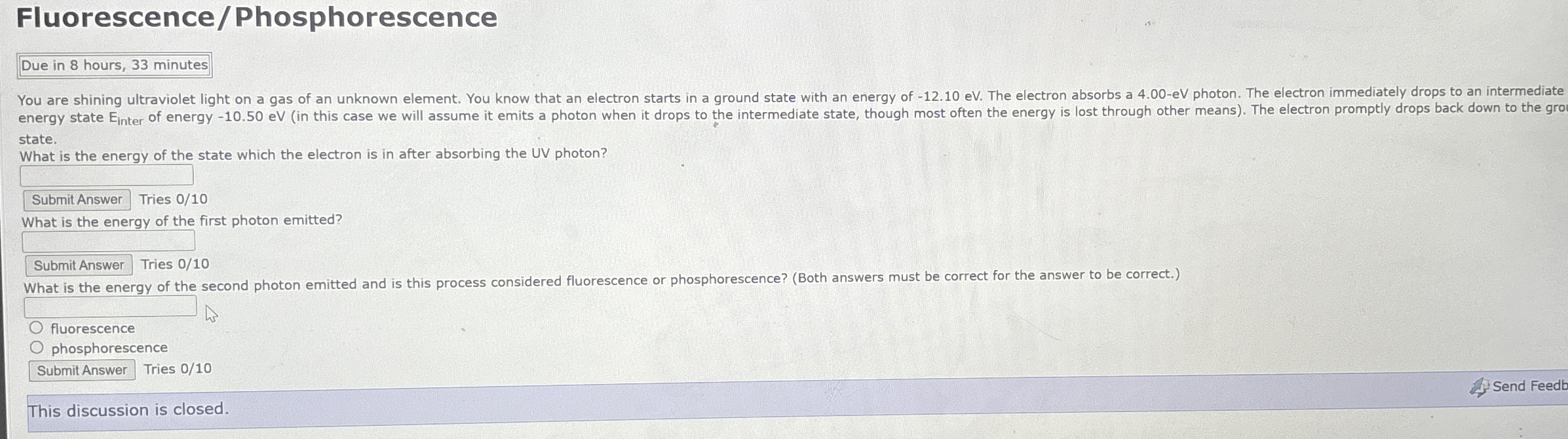 Fluorescence / Phosphorescence Due in 8 hours, 3