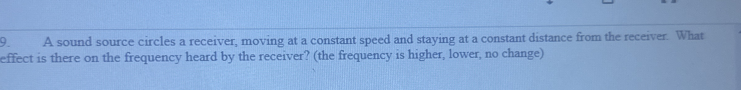 A sound source circles a receiver, moving at a