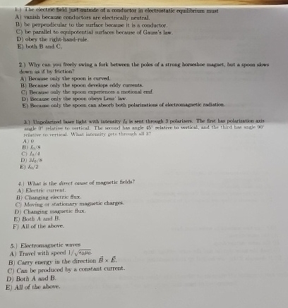 The dectric field just outside of in monductor in