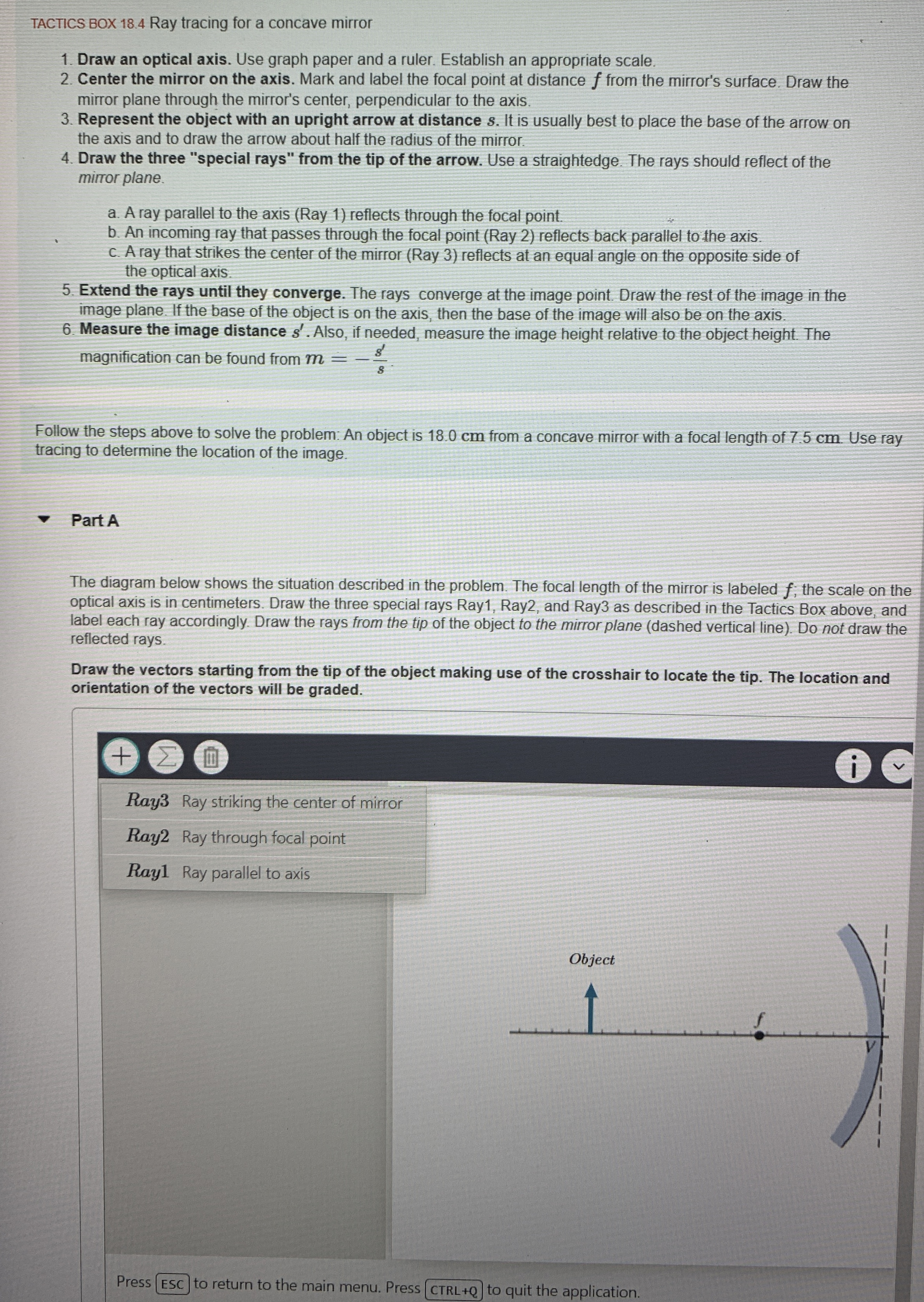 TACTICS BOX 1 8 . 4 Ray tracing for a concave
