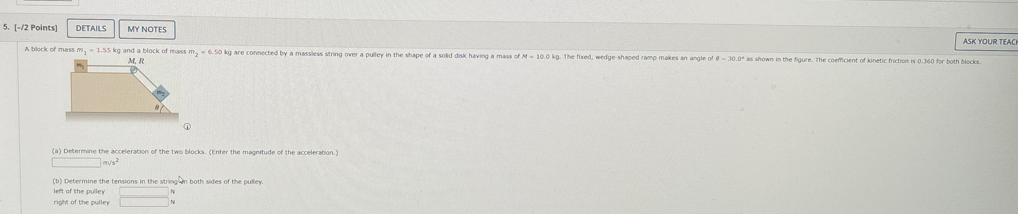 [ - / 2 Points ] DETAILS MYNOTES ASK YOUR TEACI (