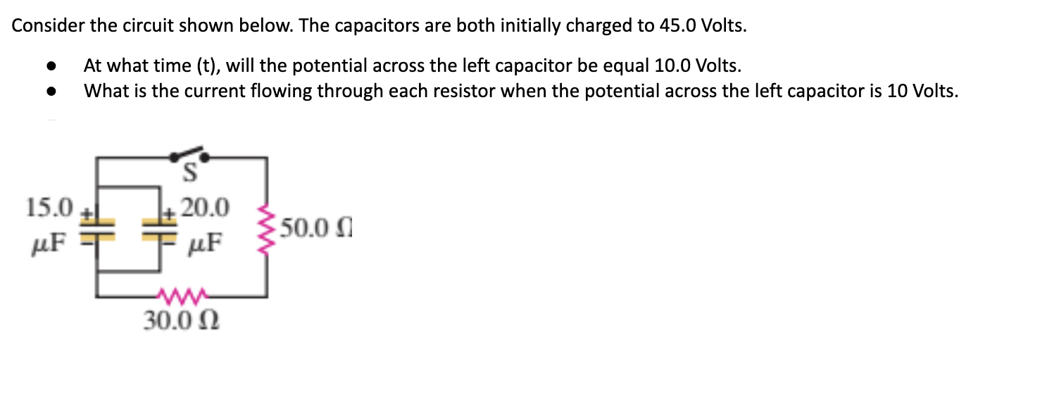 Consider the circuit shown below. The capacitors