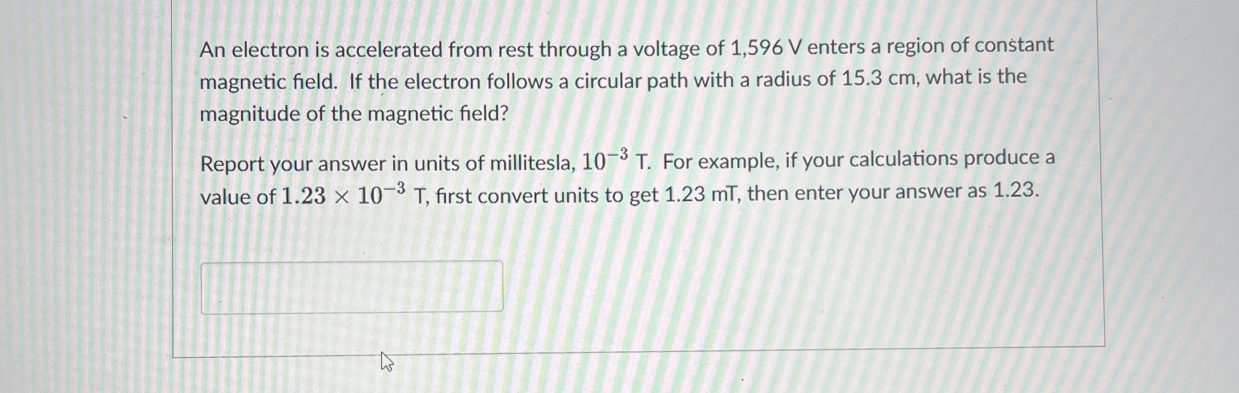 An electron is accelerated from rest through a