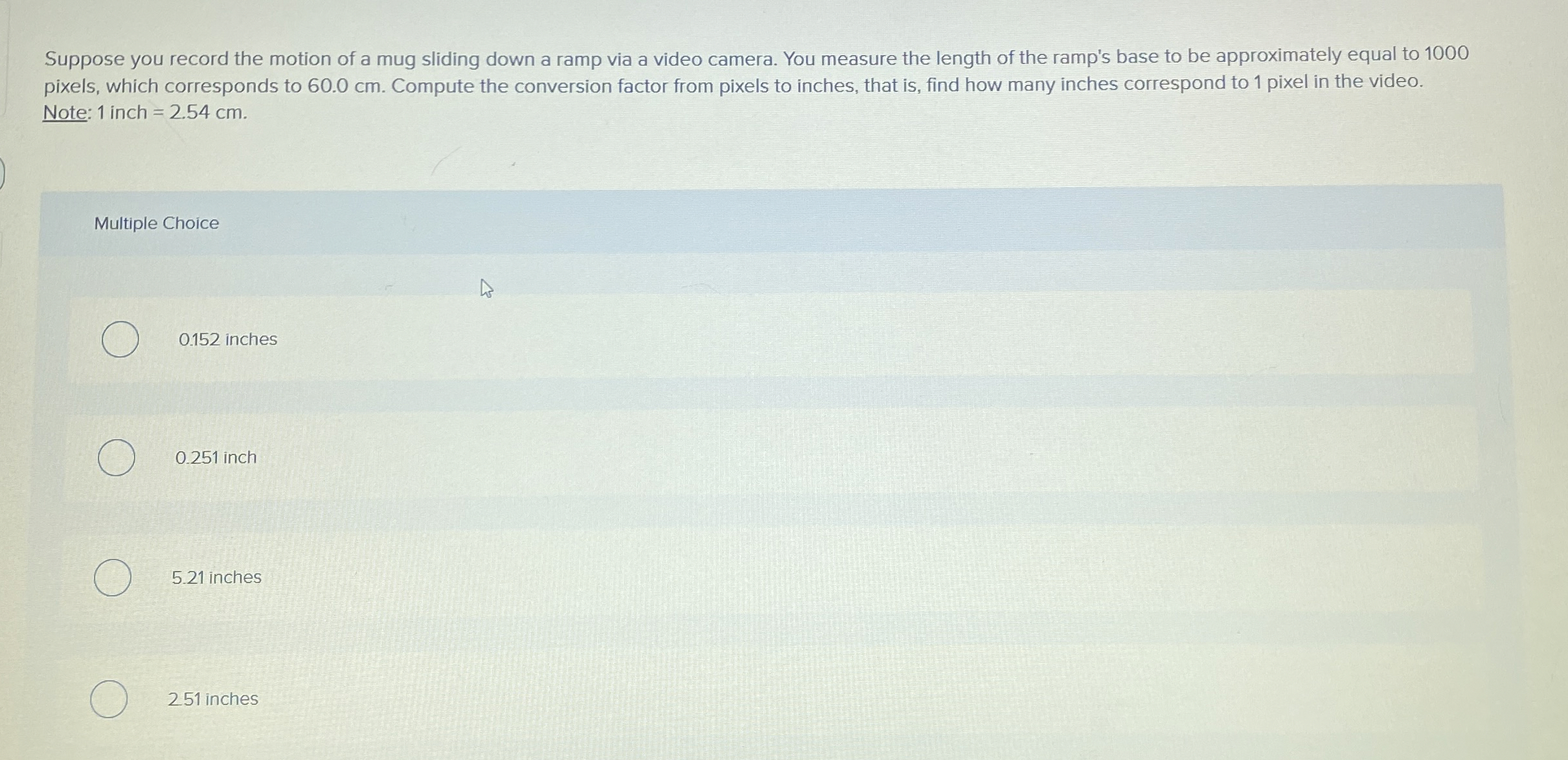 Suppose you record the motion of a mug sliding