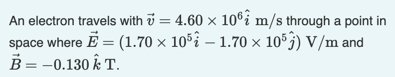 What is the force on the electron? Express vector