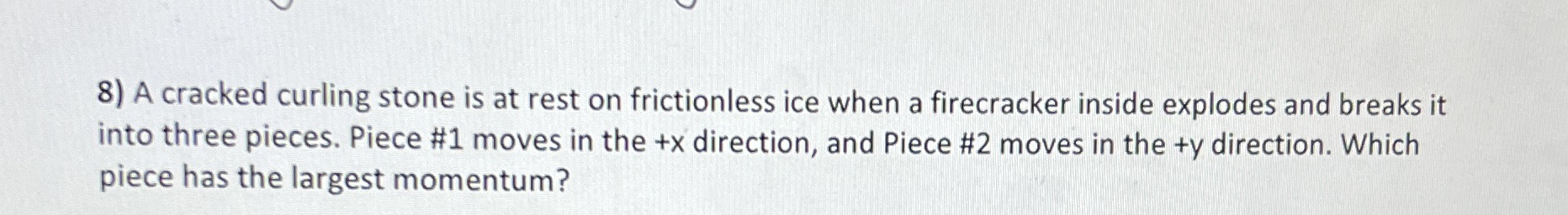 A cracked curling stone is at rest on