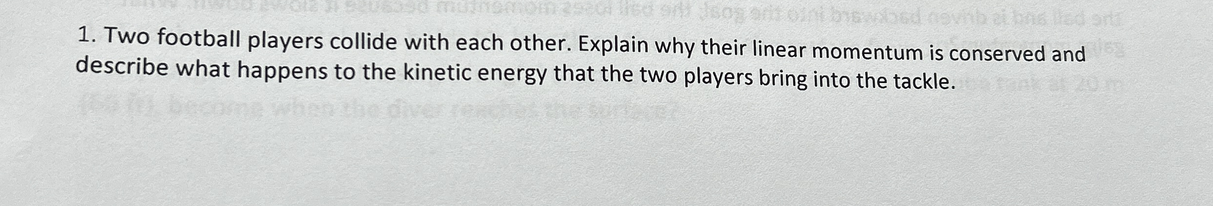 Two football players collide with each other.