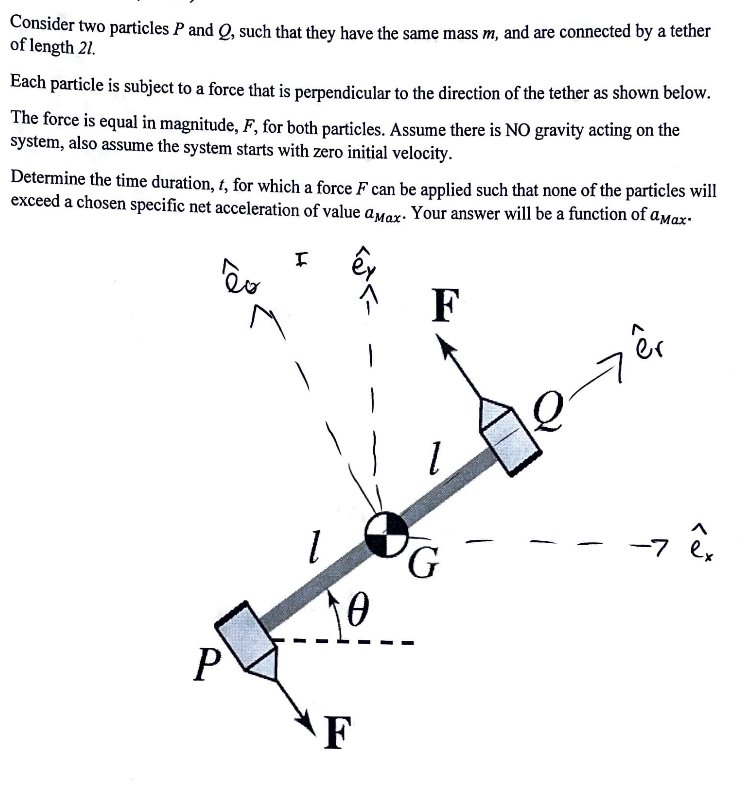 Consider two particles \ ( P \ ) and \ ( Q \ ) ,