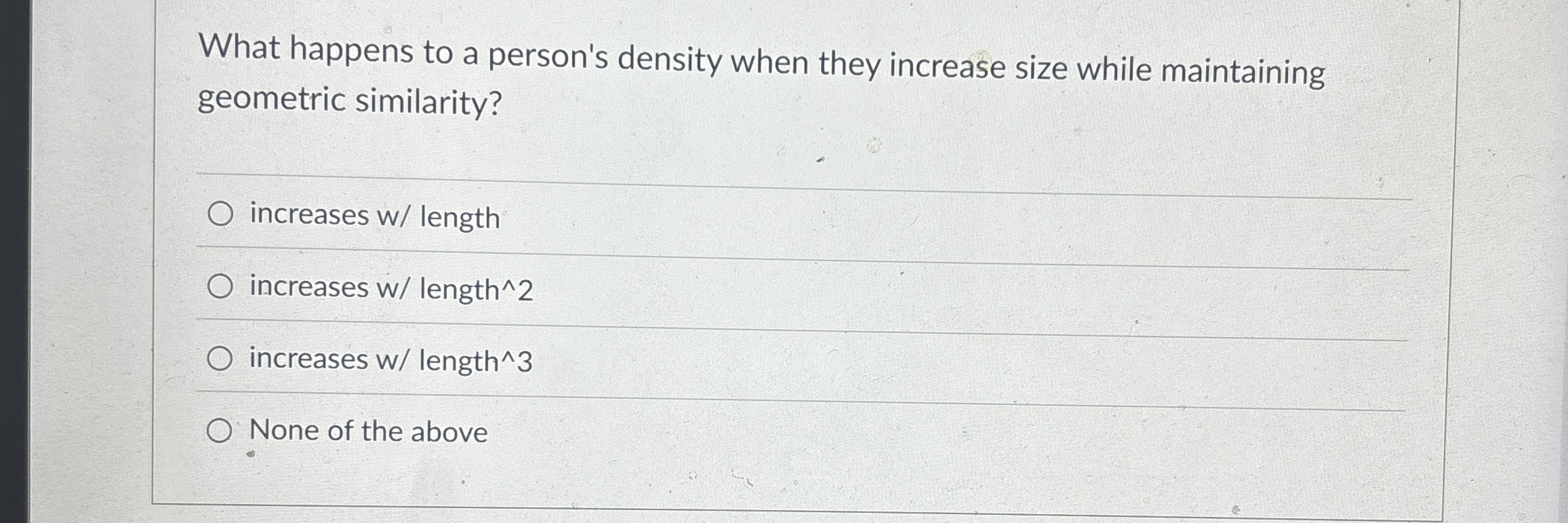What happens to a person's density when they