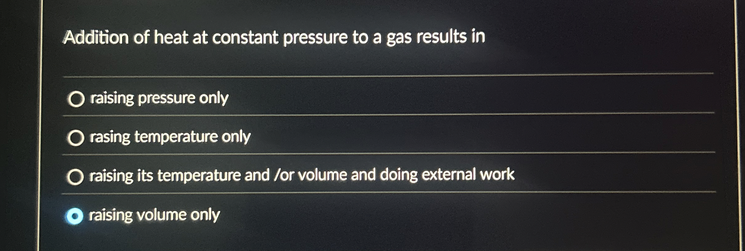 Addition of heat at constant pressure to a gas
