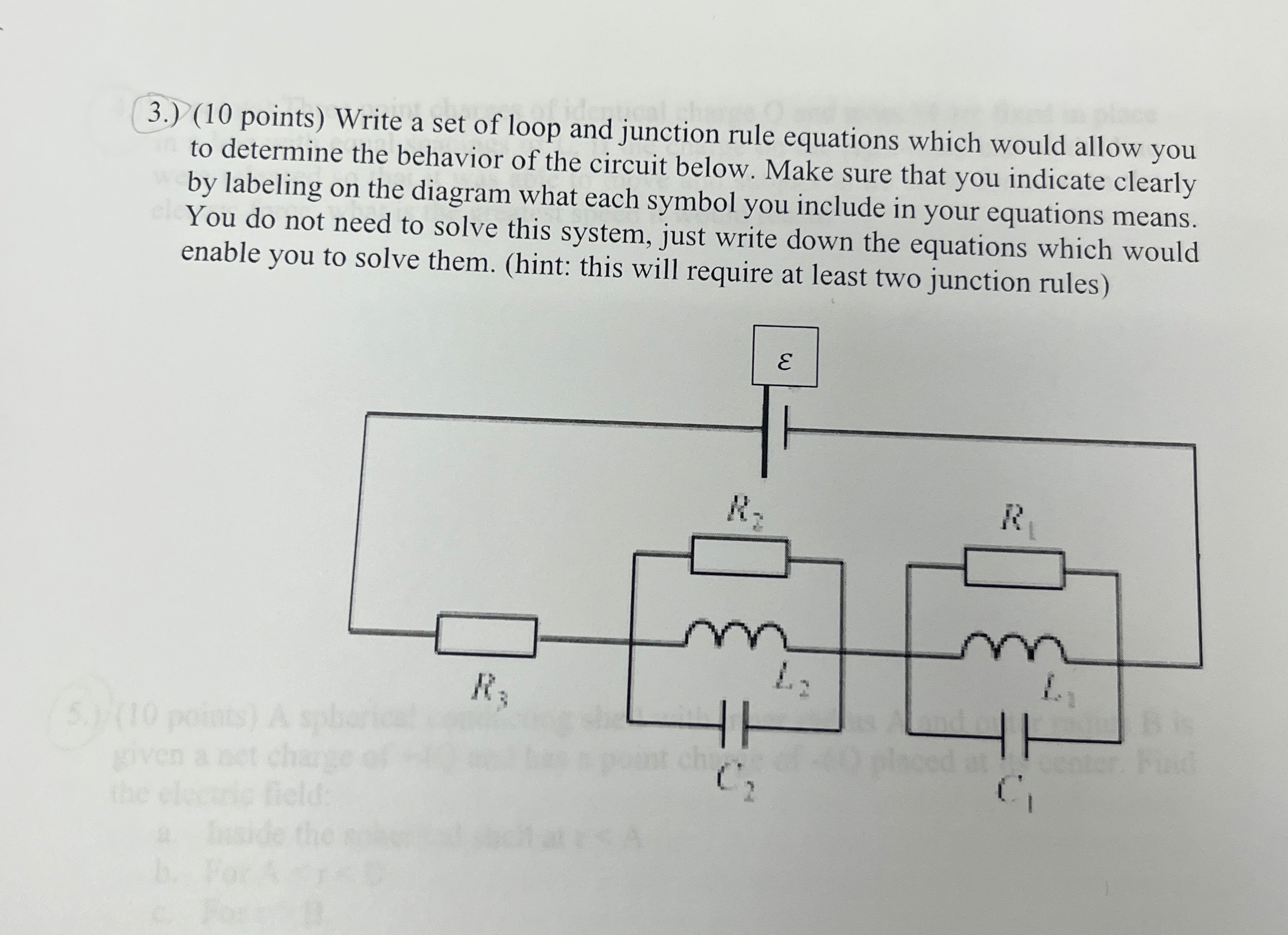3 . ) ( 1 0 points ) Write a set of loop and