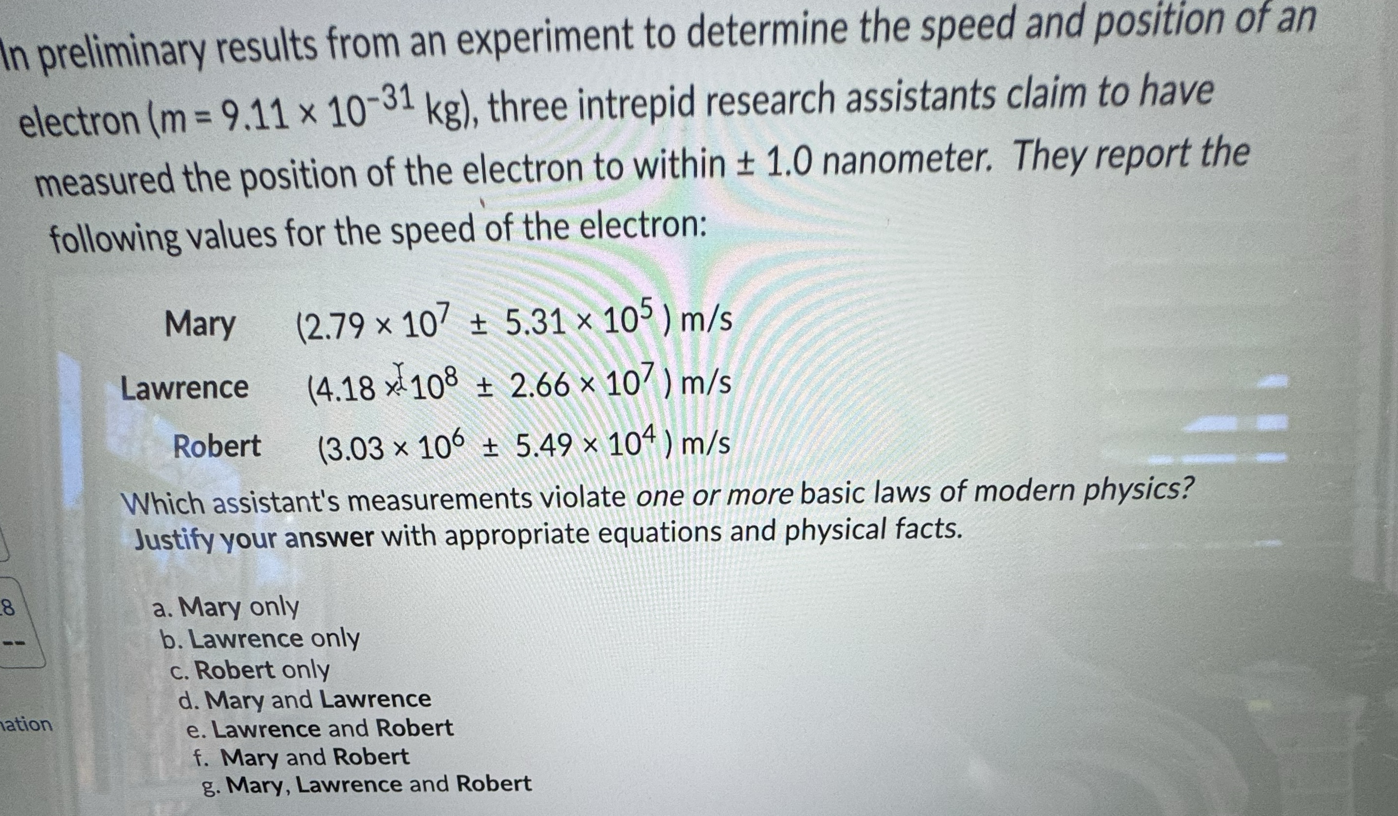 In preliminary results from an experiment to