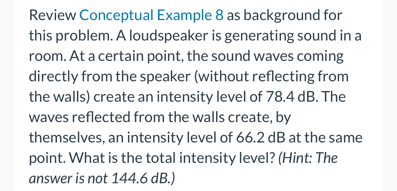 Review Conceptual Example 8 as background for