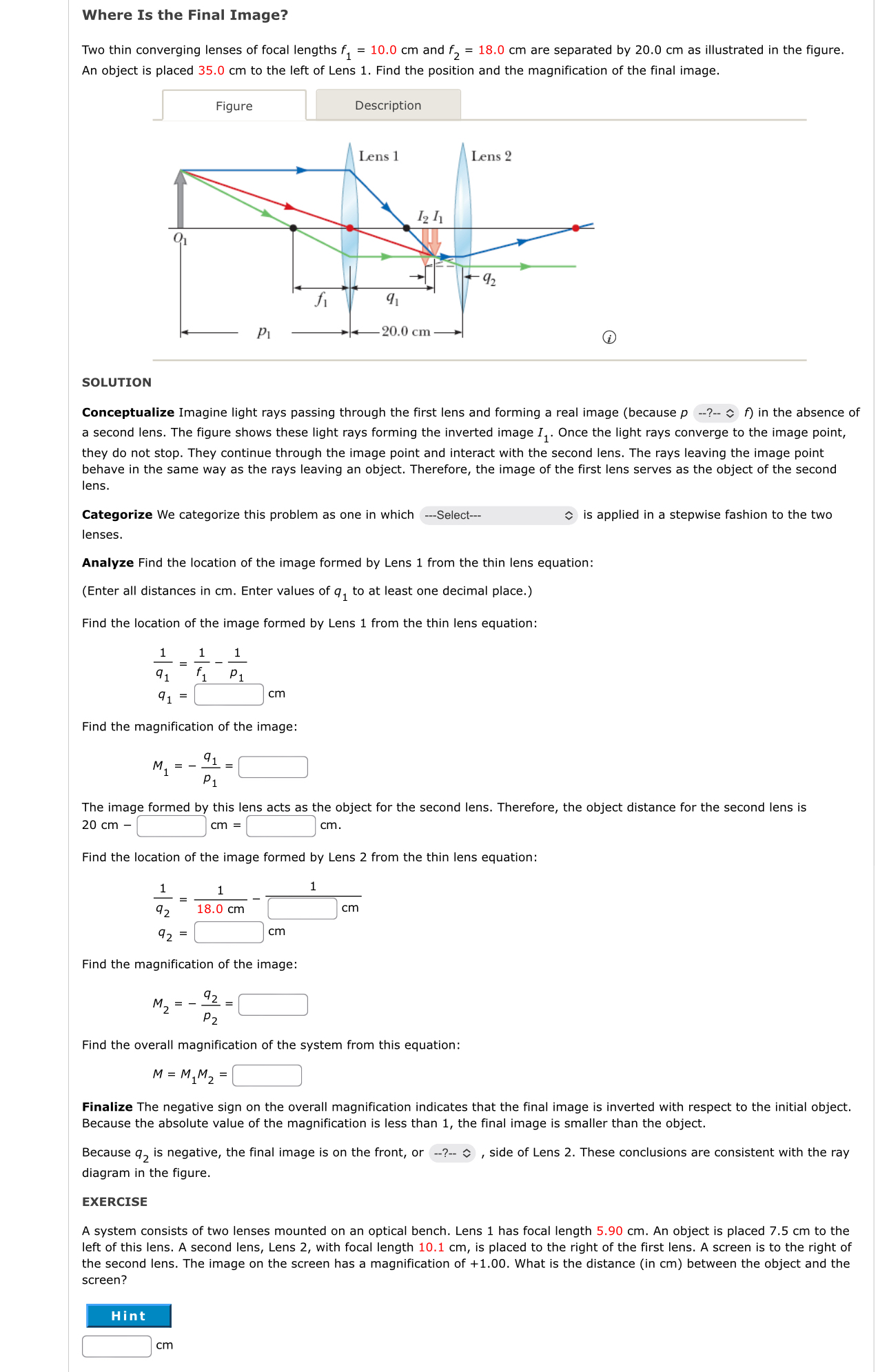 Where Is the Final Image? Two thin converging