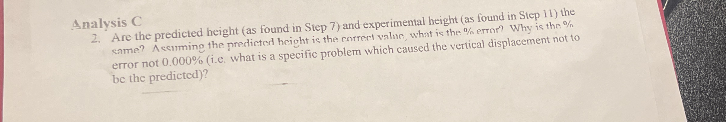 Analy sis C 2 . Are the predicted height ( as