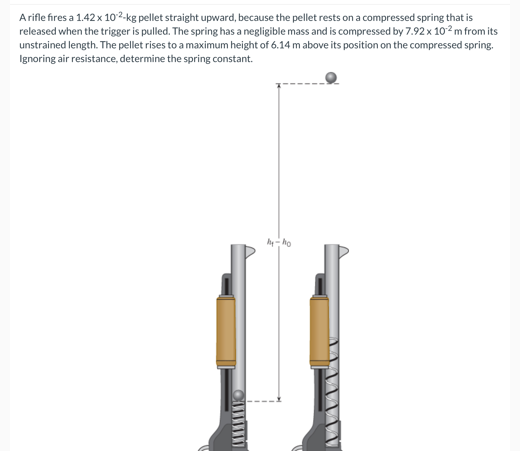 A rifle fires a 1 . 4 2 1 0 - 2 - k g pellet