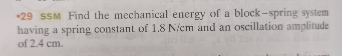- 2 9 SSM Find the mechanical energy of a block -