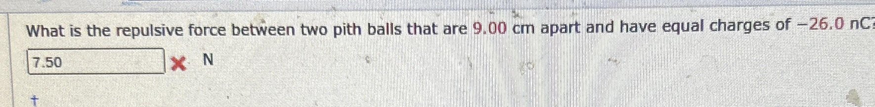 What is the repulsive force between two pith
