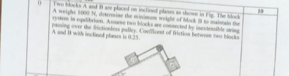 Two blocks A and 1 8 are placed on inclined