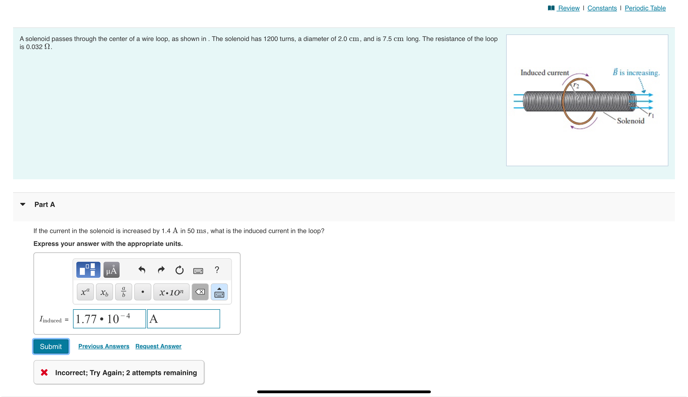 Review I Constants I Periodic Table A solenoid