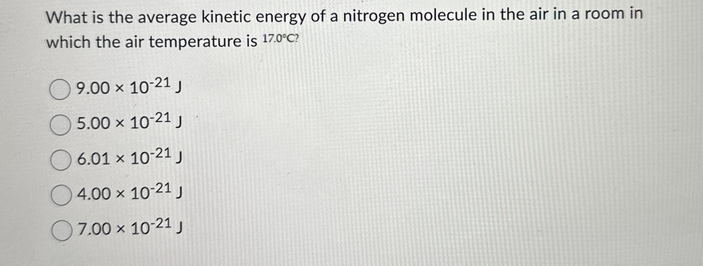 What is the average kinetic energy of a nitrogen